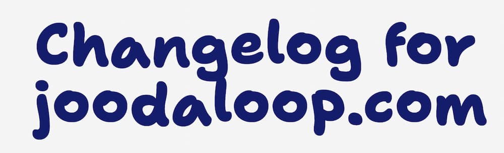 Screenshot of an example heading on joodaloop.com, showcasing the bouncy nature of Shantell Sans