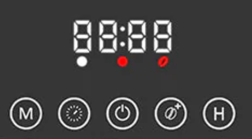 Coffee machine panel with just numbers and icons