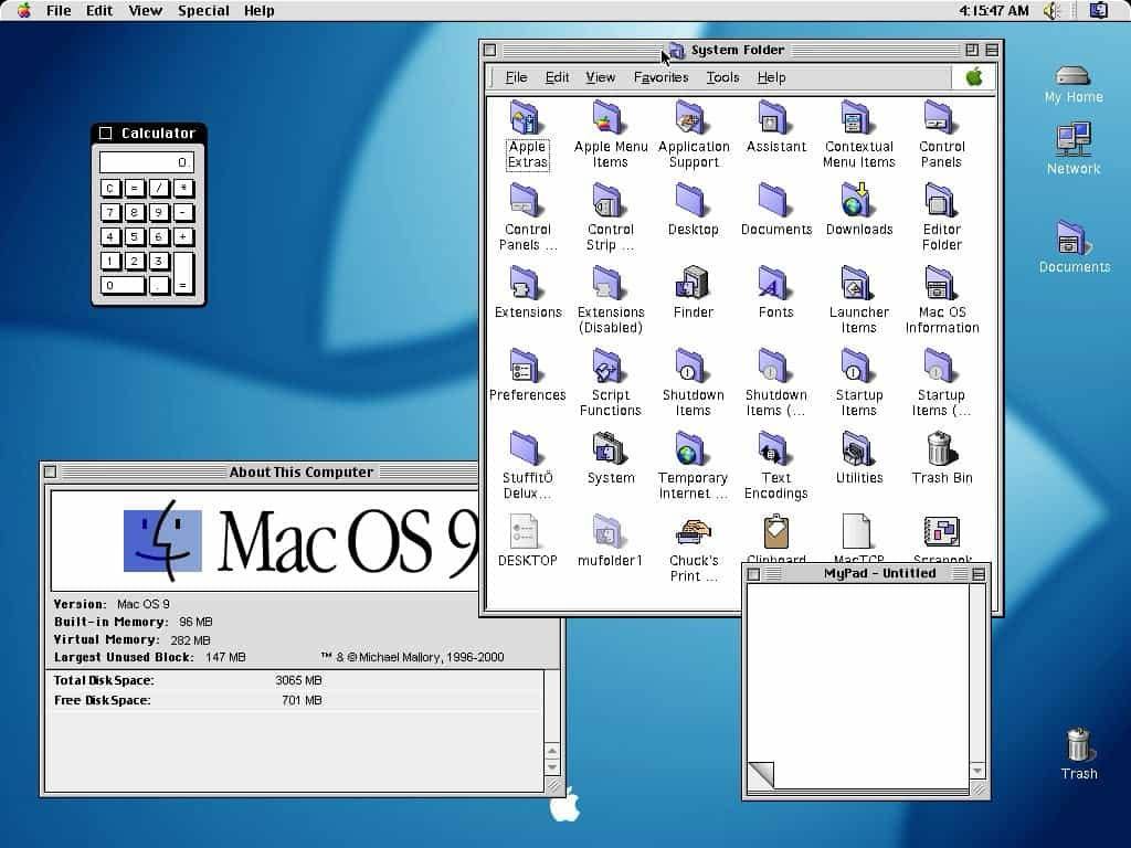 Screengrab of old MacOS desktop with overlapping windows